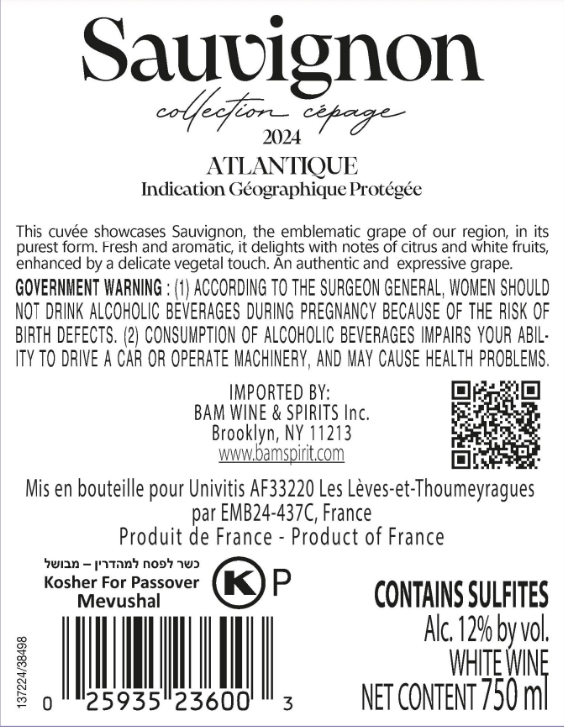 Carrement IGP Atlantique Sauvignon 2024